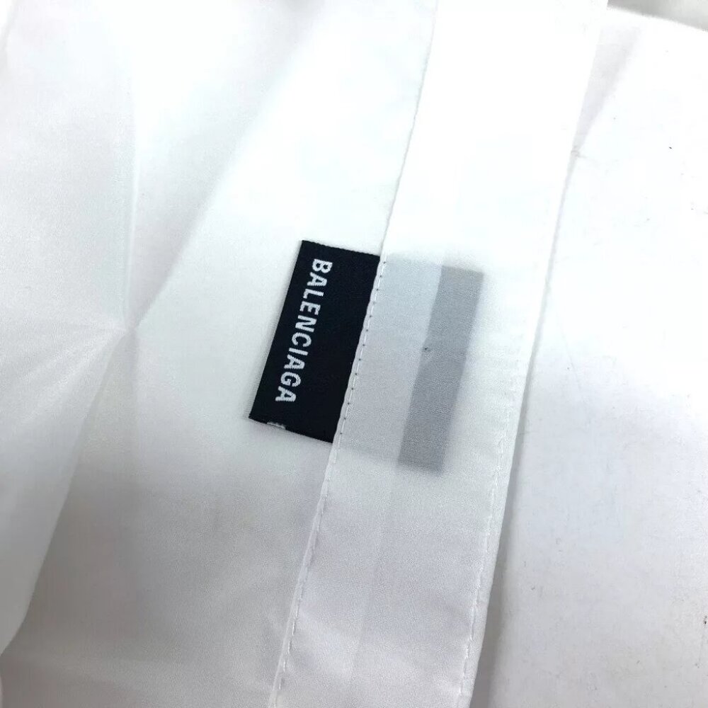 BALENCIAGA Logo Eco Bag Tote Bag Shoulder Bag Nylon White/Black Unused - Picture 8 of 10